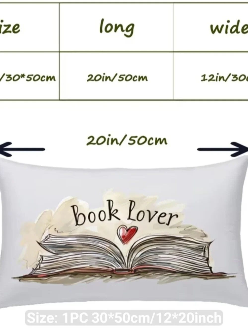 Book Lover Throw Pillow in Cream with Open Book Graphic